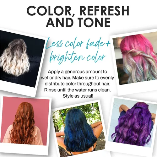 Miniatura 7 de KERACOLOR Kit de 3 en 1 (Limpieza + Acondicionador + Color) Tinte semipermanente azul para el cabello y acabado en aerosol para el cabello, 10 onzas