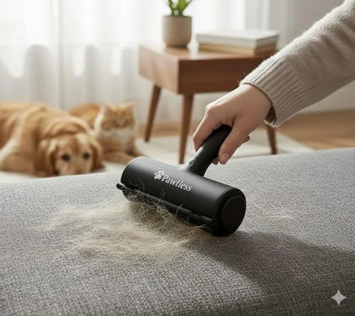 Miniatura 5 de Removedor de pelo de mascotas negro – Removedor de pelo reutilizable de perros y gatos para muebles, ropa, alfombras, interiores de coche, rodillo