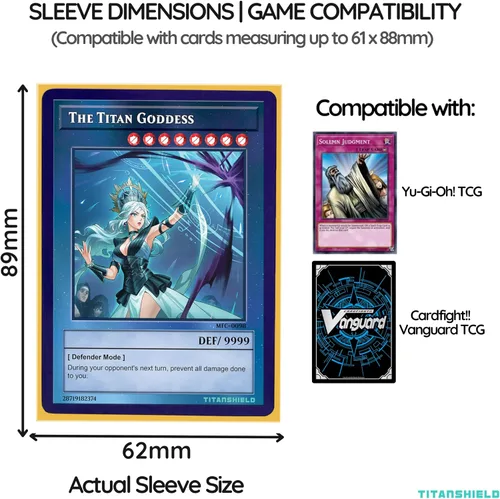 Miniatura 4 de TitanShield (150 funda/amarillo) - Fundas para tarjetas coleccionables de tamaño japonés para Yu-Gi-Oh, Cardfight! Vanguard y más