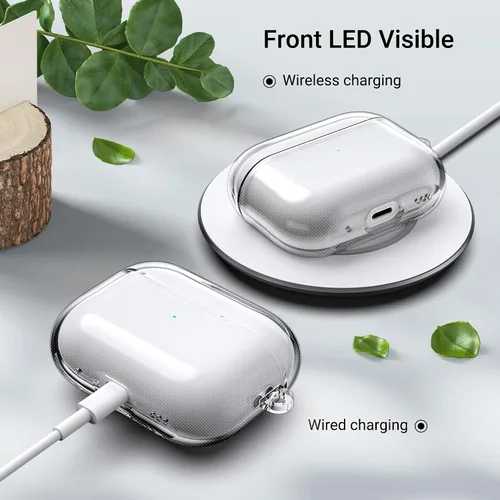 Miniatura 4 de ULAK Funda transparente para Airpods Pro de 2ª/1ª generación 2022/2019, funda protectora transparente de TPU suave para Airpods Pro 2, funda