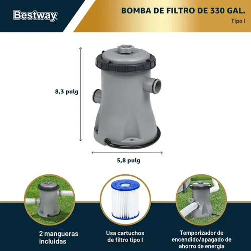 Miniatura 7 de Piscina Bestway Steel Pro sobre suelo, Azul