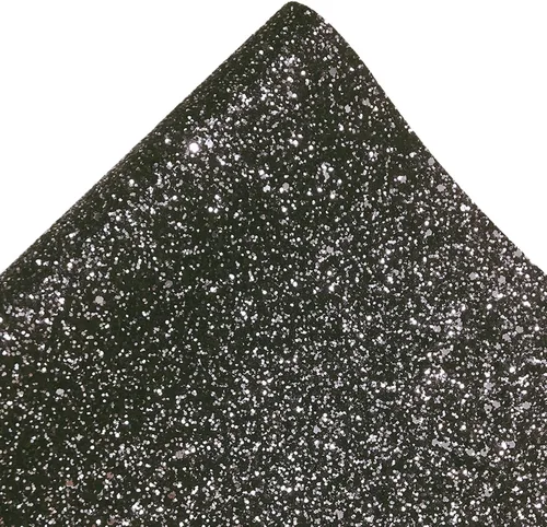 Miniatura 5 de Rollo de tela negra brillante con purpurina gruesa plateada, 12 x 52 pulgadas, color mixto brillante, invierno, Halloween, piel sintética