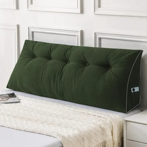 Miniatura 24 de Sasttie - Almohada de cabecero completa, almohada de cuña para cabecero para sentarse en la cama, cojín triangular de apoyo para la espalda