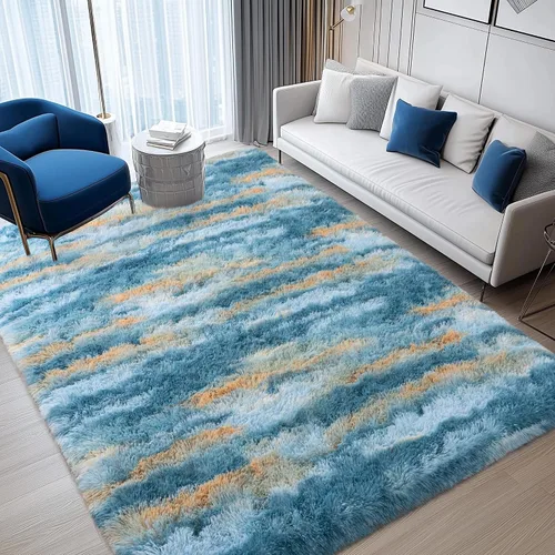 Miniatura 23 de Alfombra pequeña rosa para dormitorio, alfombras de área esponjosas peludas de 2x3 pies para habitación de niñas y niños, alfombra suave