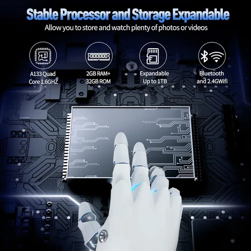 Miniatura 3 de Tablet Android de 10 pulgadas, 32 GB de almacenamiento, cuatro núcleos, pantalla HD IPS, cámara dual, WiFi, Bluetooth, tabletas con batería de 6000