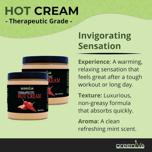 Miniatura 4 de GreenIVe Loción de masaje de crema caliente para articulaciones músculos y envoltura de estiramiento de la piel, tarro a granel de sensación de frío