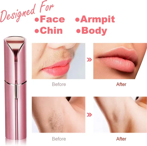 Miniatura 5 de LAIKME Depilación facial para mujeres, mini removedor de pelo, afeitadora eléctrica portátil para labios, barbilla, axila, melocotón fuzz, dedos