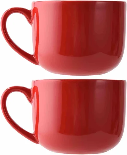 Miniatura 10 de 50oz gran taza de sopa de cerámica con asas para café, té, helado, cereal (negro)