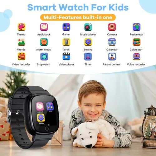 Miniatura 2 de Reloj inteligente para niños con 26 videojuegos, cámara selfie, reproductor de video, podómetro, cronómetro, reloj despertador, linterna, calendario