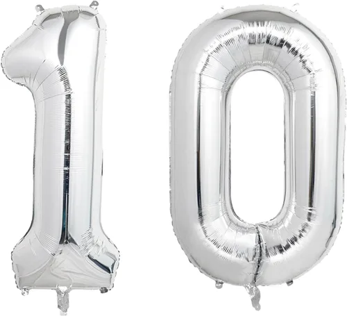 Miniatura 50 de SINBEE Globo dorado del número 10, papel de aluminio Mylar de 40 pulgadas, decoración de fiesta reutilizable para cumpleaños, aniversario, Oro
