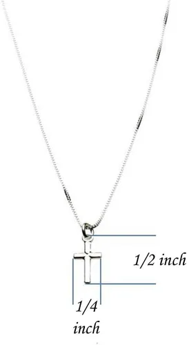Miniatura 4 de Cadena de plata esterlina con dije de cruz pequeña, cadena sin níquel, collar Italia