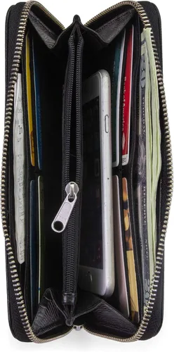 Miniatura 3 de Timberland - Cartera de piel con cremallera de interferencia de radiofrecuencia (RFID) para mujer, con correa para la muñeca