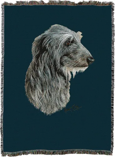 Miniatura 2 de Pure Country Weavers Manta tejida Scottish Deerhound Blue BG por Robert May - Manta de tapiz de algodón, fabricada en los Estados Unidos, 72 x 54
