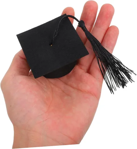 Miniatura 3 de 20 piezas de mini sombrero de doctor accesorios para fotos de graduación, sombreros de doctorado, decoración de tapa de botella de graduación