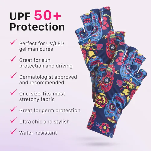 Miniatura 3 de ManiGlovz - Guantes de uñas originales con protección UPF 50+ UV Guantes de manicura de gel y guantes anti UV sin dedos para mujeres Se pueden