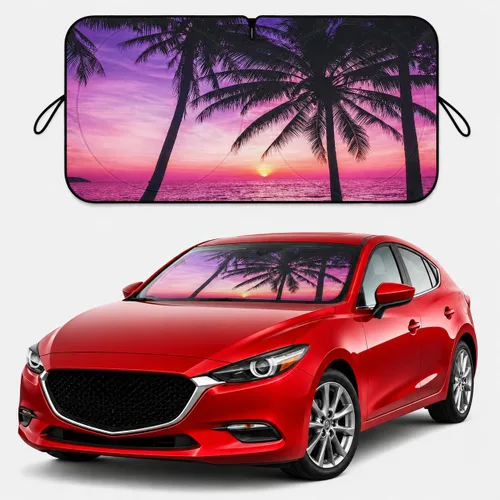 Miniatura 21 de Parasol para parabrisas de automóvil, parasol de ojos enojados rojos para parabrisas de automóvil, universal, compatible con sedán, SUV, hatchback