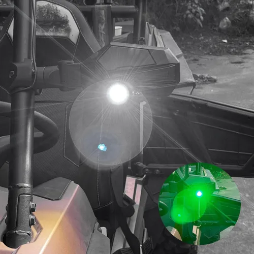 Miniatura 8 de SUNPIE Espejos para UTV con luces LED intermitentes para barra antivuelco de 1.5 a 2 pulgadas, compatible con Polaris RZR Can-Am Pioneer Talon
