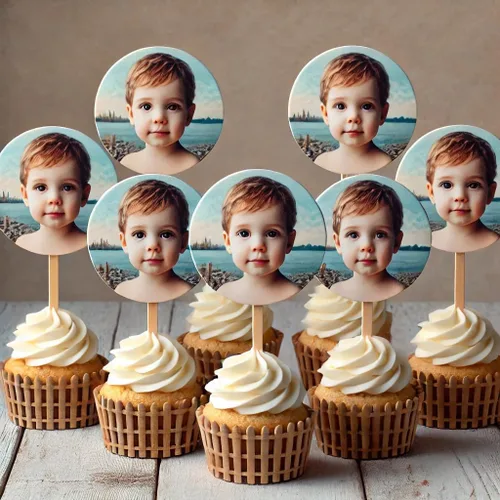Clarent - Decoración personalizada para cupcakes, divertidos adornos de postre con recorte de cara, adorno para pastel, recorte de cabeza de foto