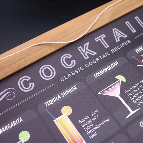 Miniatura 5 de WEROUTE Póster impreso de coctelería de coctelería para bebidas alcohólicas, colgador de volutas en lienzo, bar, pub, cocina, restaurante