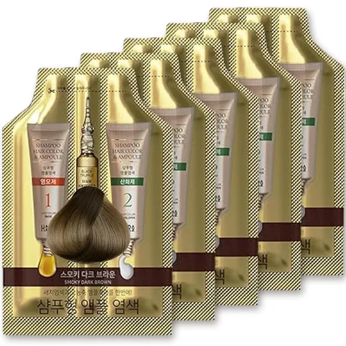 Miniatura 13 de Ampolla de champú instantáneo para el cabello, tinte permanente para el cabello, sin parabenos, coloración fácil y rápida en 5 minutos, queratina