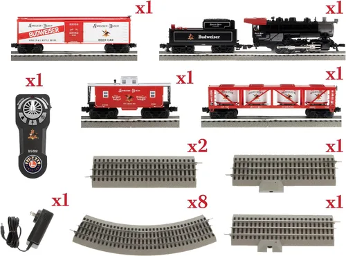 Miniatura 2 de Lionel Anheuser Busch Budweiser - Juego de tren eléctrico de calibre O Bluetooth 5.0 con control remoto, control de voz, luces, sonidos y humo, a