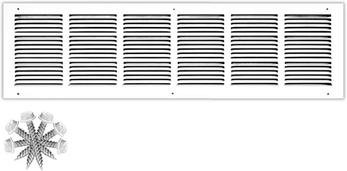Miniatura 41 de HVAC Premium 30' x 10' [Abertura de conducto] Rejilla de aire de retorno de acero estampado plano - Pared lateral y techo - Cubierta de conducto