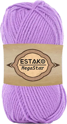 Miniatura 46 de Estako Megastar, 3.52 Oz (100g) de hilo de acrílico 75% y lana 25%, suave, peso grueso voluminoso #5 para crochet y tejer 120 yardas (110m)