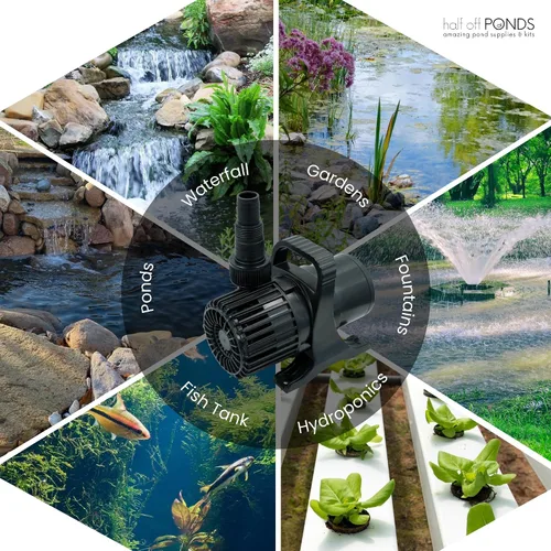 Miniatura 8 de HALF OFF PONDS - Bomba de agua sumergible, bomba de estanque de 2,200 GPH con cable de alimentación de 20 pies y altura máxima de 15 pies, bomba