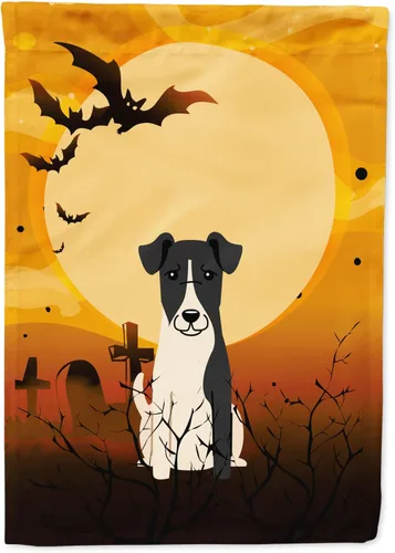 Miniatura 60 de Caroline's Treasures BB4307GF - Bandera de Halloween Airedale para jardín, bandera decorativa para patio exterior, obras de arte de patio, macizos