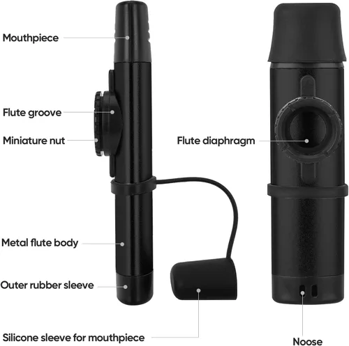 Miniatura 3 de Kazoos con 5 membranas adicionales, Kazoo de metal con tono ajustable para guitarra, ukelele, violín, piano, teclado, instrumentos musicales fáciles