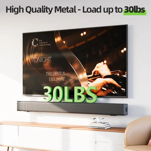 Miniatura 3 de USX MOUNT Soporte para barra de sonido para Samsung, Sony, LG, Vizio, Bose, Onn y más - Soporte universal para barra de sonido debajo de la TV