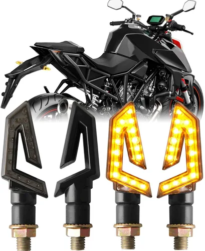 Miniatura 7 de JMTBNO 4 luces intermitentes universales para motocicleta, 15 luces LED intermitentes compatibles con Honda, Yamaha, Suzuki, Street Sports Bike Dirt