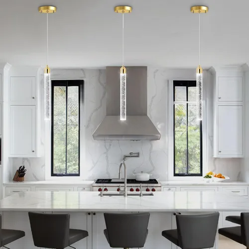 Miniatura 8 de Candelabros de cristal modernos de 1 luz LED regulable Iluminación colgante para isla de cocina, comedor, pasillo
