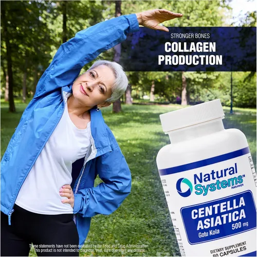 Miniatura 3 de Centella Asiatica 500 mg 60 cápsulas de Natural Systems - Crema hidratante de hierbas Gotu Kola para tu piel, extracto también beneficioso