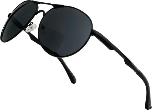 Miniatura 13 de BFOCO Gafas de sol bifocales con bisagras metálicas y sin tornillos para hombre - Sports Bifocal Sunnies (negro brillante) +1.00