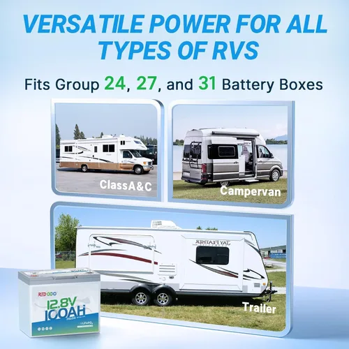 Miniatura 6 de Redodo Paquete de 3 baterías de litio de 12 V 100 Ah Grupo 24, ciclo profundo de 1280 Wh con BMS de 100 A, batería recargable de litio de más