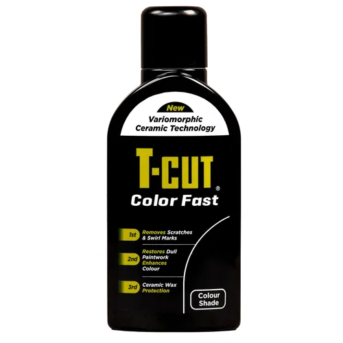 T-Cut Esmalte Negro Color Fast, Removedor de Rayones de Auto y Restaurador de Pintura, 17 fl oz (onzas líquidas) – 3 en 1 Elimina Rayones y