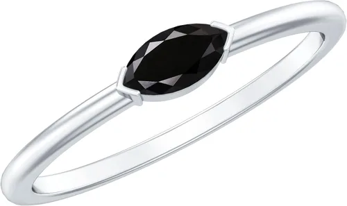 Miniatura 10 de Anillo de promesa de ónix negro natural certificado, calidad AAA, anillo de ónix East West, anillo de Pinky para mujer, listo para regalar