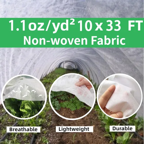 Miniatura 2 de Cubiertas para Plantas Protección contra Heladas 10 Pies x 50 Pies 1.1oz Tela Anti-Heladas Protección contra Heladas para Plantas, Cubierta Flotante