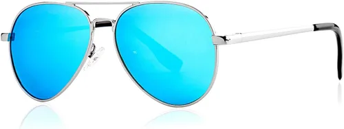 Miniatura 48 de Gleyemor Lentes de sol polarizados estilo aviador para niños y niñas, jóvenes, adolescentes, dos tamaños de 1.969 in y 2.047 in