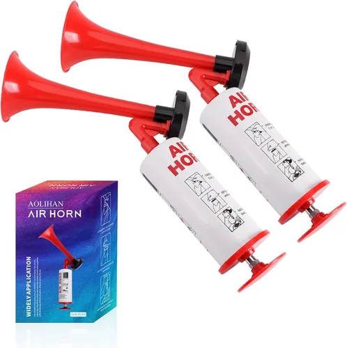 Miniatura 10 de Bocina de aire reutilizable ruidosa Bocina de barco portátil Bocinas de estadio en mano Bocina de seguridad personal de aluminio Bocina de aire