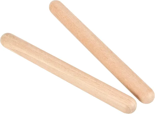 Miniatura 4 de SINJEUN 16 pares (paquete de 32) palos de ritmo de madera, instrumentos de percusión musical de clavos de madera clásica de 8 pulgadas, palos lummi
