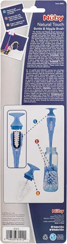Miniatura 6 de Nuby Cepillo 2 en 1 para biberón con soporte, cerdas de nailon suave, apto para lavavajillas, herramienta de limpieza de biberones y pezones