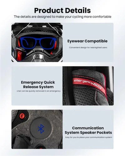 Miniatura 6 de ILM Snell M2020D - Casco completo de fibra de carbono para motocicleta de aventura, auto de carreras para hombres y mujeres, casco todoterreno