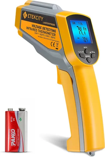 Miniatura 17 de Etekcity Termómetro infrarrojo láser pistola de temperatura 1080, -58°F ~ 1130°F para carne, alimentos, dulces, pizza, horno, pistola de calor