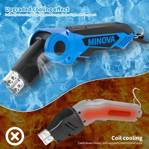 Miniatura 4 de Cuchillo caliente eléctrico giratorio de 250 W, kit de herramientas de corte de espuma, sistema de refrigeración por aire de cuerpo completo