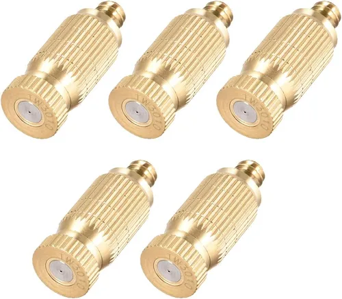 Miniatura 7 de uxcell Boquilla de nebulización de latón, cabezal rociador de nebulización de 0.004 in de diámetro de orificio roscado de 3/16 pulgadas para sistema