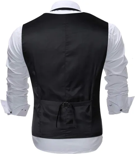 Miniatura 2 de Cloudstyle Chaleco de vestir con estampado para hombre, ajustado, chaleco formal con botones