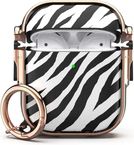Miniatura 7 de Funda para AirPods 3, Funda Protectora de Cuerpo Completo de Material Híbrido con Cierre Seguro (Rosado Dorado + Verde)