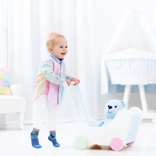 Miniatura 48 de Tphon Calcetines para niños pequeños con empuñaduras, 12 pares de calcetines antideslizantes de algodón para niños y niñas de 1 a 7 años